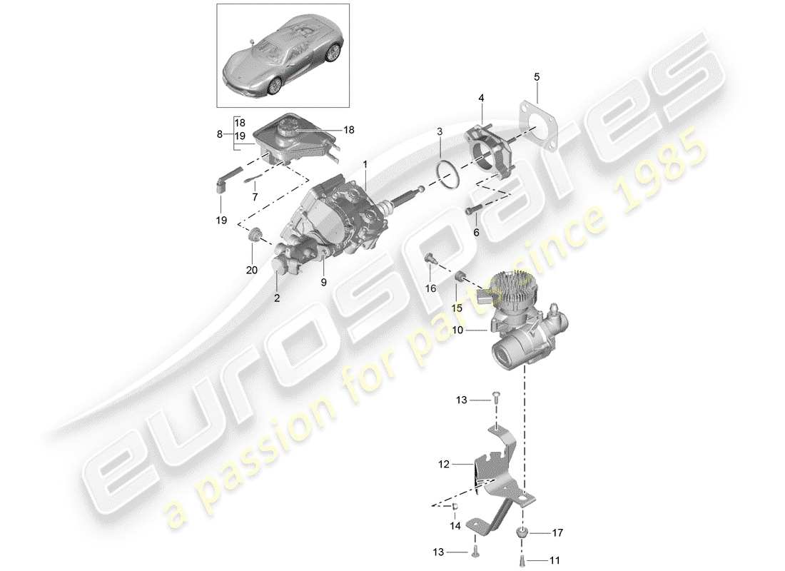 Porsche 918 Spyder (2015) brake master cylinder Parts Diagram