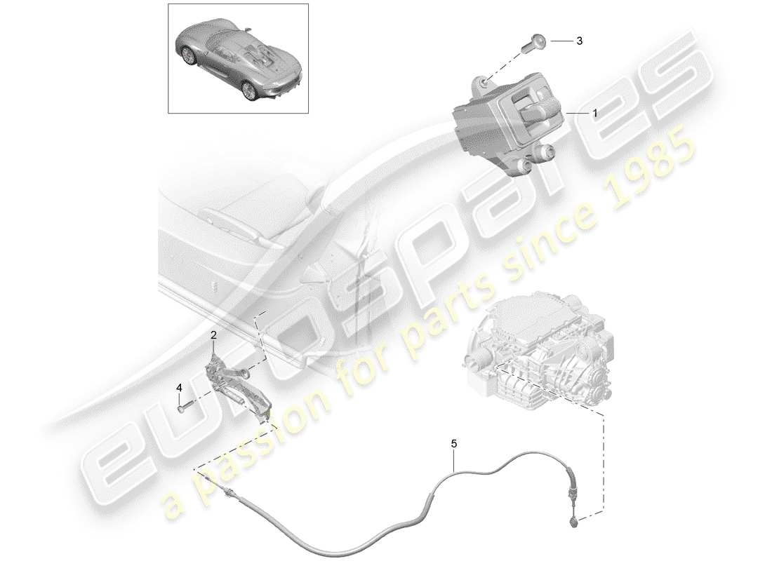 Porsche 918 Spyder (2015) selector lever Parts Diagram