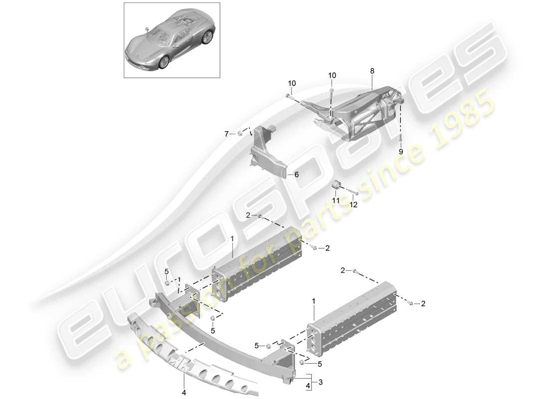 Porsche 918 Spyder (2015) front end Part Diagram