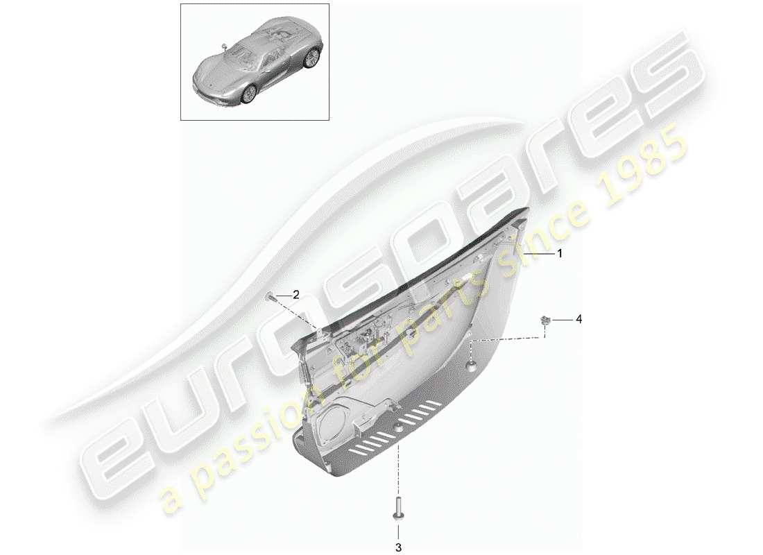 Porsche 918 Spyder (2015) DOOR PANEL Parts Diagram