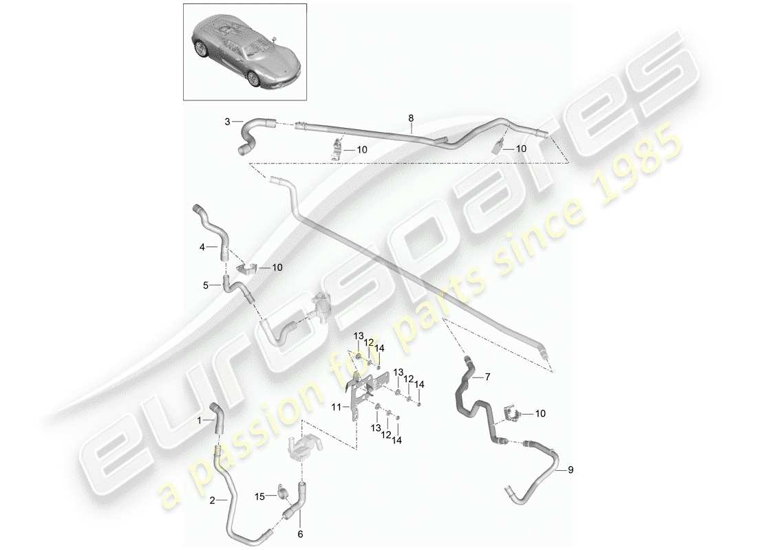 Porsche 918 Spyder (2015) HEATER Parts Diagram