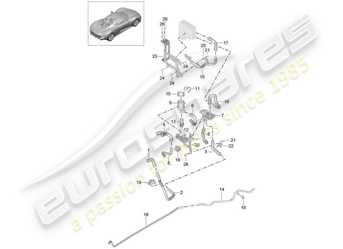 Porsche 918 Spyder (2015) HEATER Parts Diagram