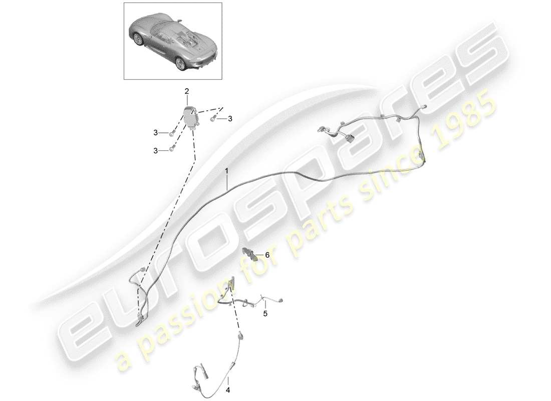 Porsche 918 Spyder (2015) wiring harnesses Part Diagram