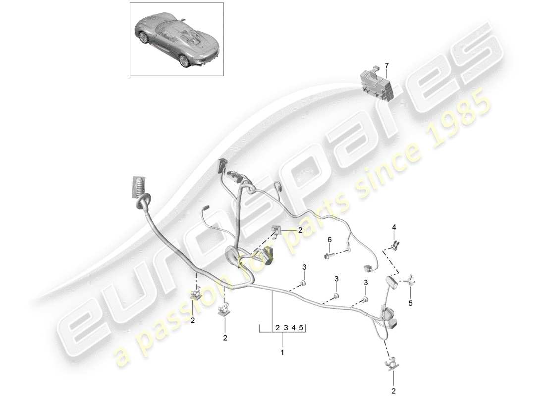 Porsche 918 Spyder (2015) wiring harnesses Part Diagram