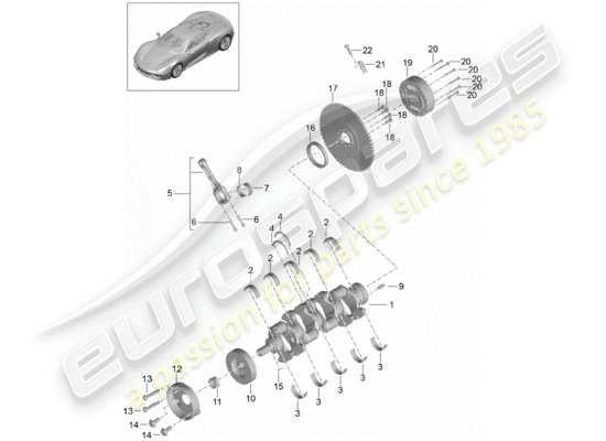 a part diagram from the Porsche 918 Spyder (2015) parts catalogue