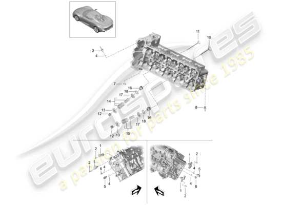 a part diagram from the Porsche 918 Spyder parts catalogue