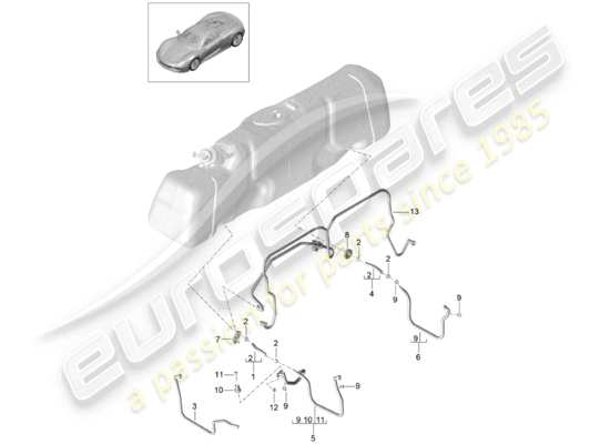 a part diagram from the Porsche 918 Spyder parts catalogue