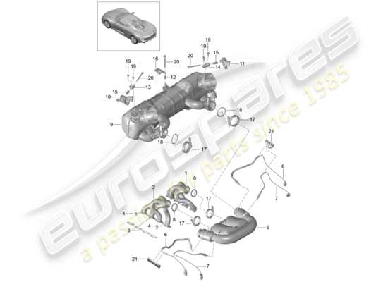 a part diagram from the Porsche 918 Spyder parts catalogue