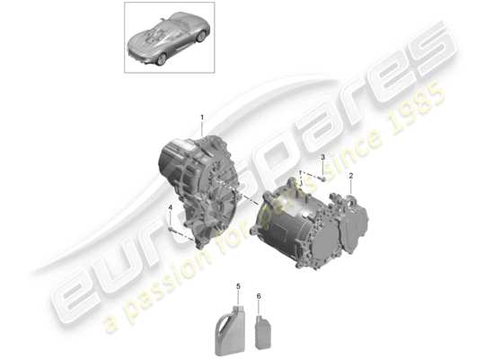 a part diagram from the Porsche 918 Spyder parts catalogue