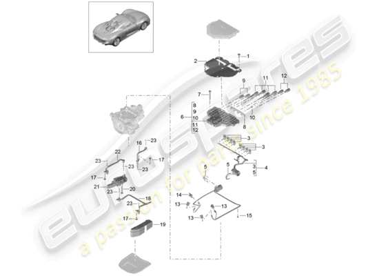 a part diagram from the Porsche 918 Spyder (2015) parts catalogue