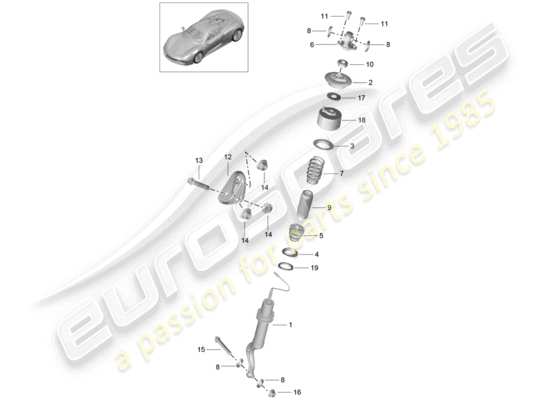 a part diagram from the Porsche 918 Spyder parts catalogue