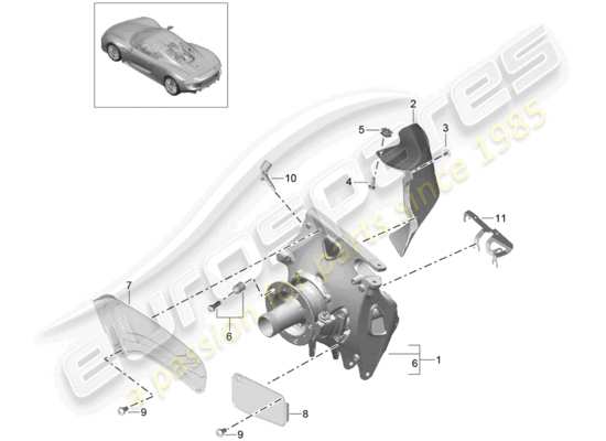 a part diagram from the Porsche 918 Spyder parts catalogue