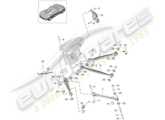 a part diagram from the Porsche 918 Spyder parts catalogue