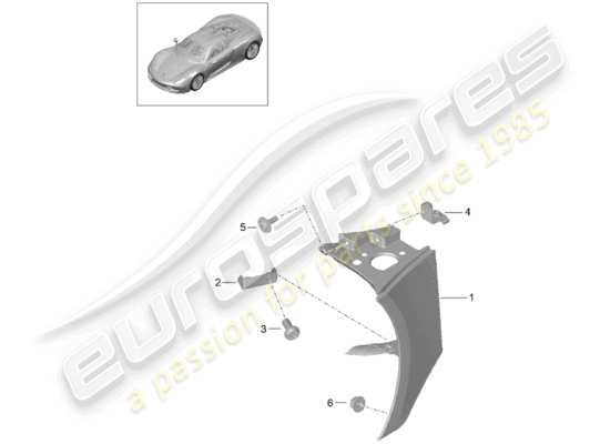 a part diagram from the Porsche 918 Spyder parts catalogue