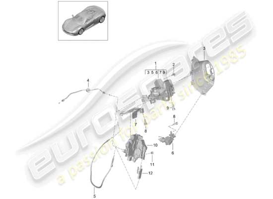 a part diagram from the Porsche 918 Spyder parts catalogue