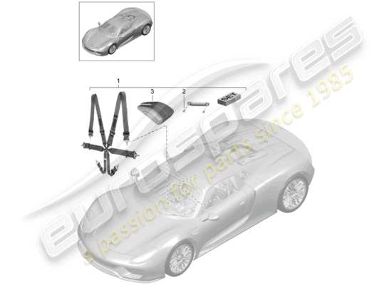 a part diagram from the Porsche 918 Spyder parts catalogue