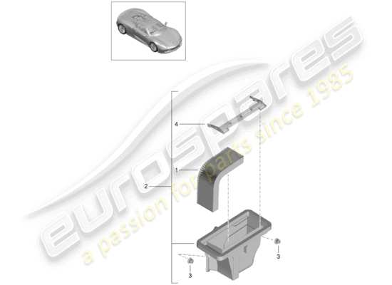 a part diagram from the Porsche 918 Spyder (2015) parts catalogue