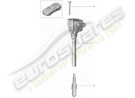 a part diagram from the Porsche 918 Spyder parts catalogue