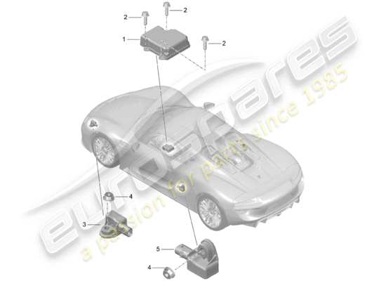 a part diagram from the Porsche 918 Spyder parts catalogue