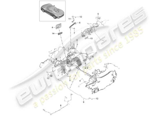 a part diagram from the Porsche 918 Spyder parts catalogue