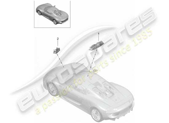 a part diagram from the Porsche 918 Spyder parts catalogue