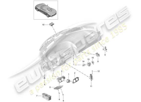 a part diagram from the Porsche 918 Spyder parts catalogue