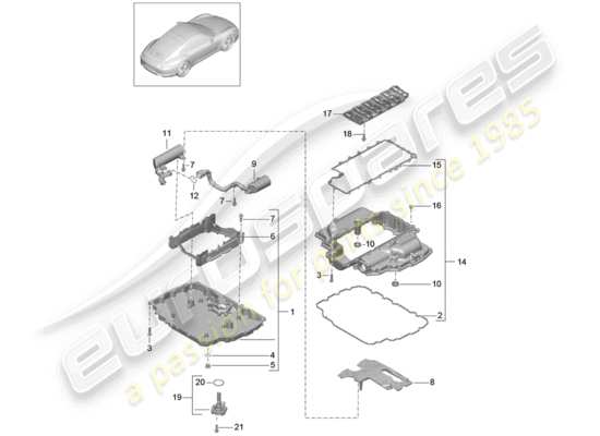 a part diagram from the Porsche 991 (2012) parts catalogue