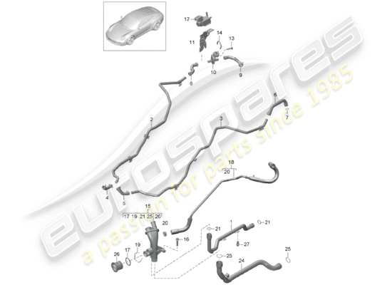 a part diagram from the Porsche 991 (2012) parts catalogue