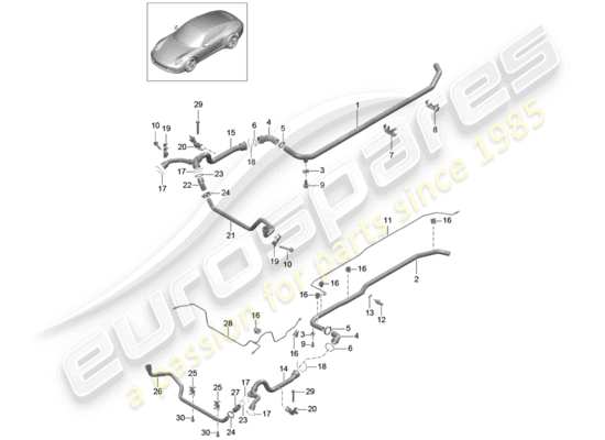 a part diagram from the Porsche 991 parts catalogue