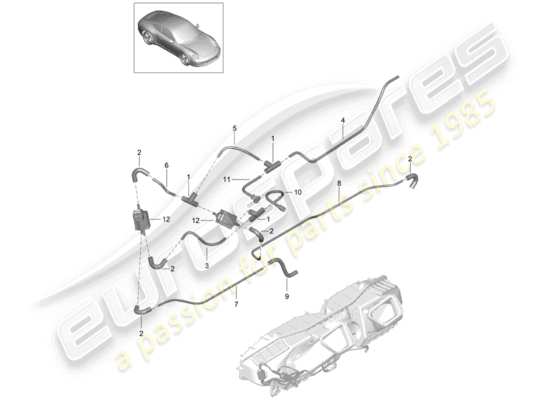 a part diagram from the Porsche 991 (2012) parts catalogue