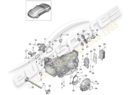 a part diagram from the Porsche 991 (2012) parts catalogue