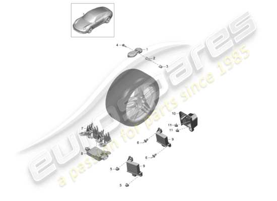 a part diagram from the Porsche 991 parts catalogue