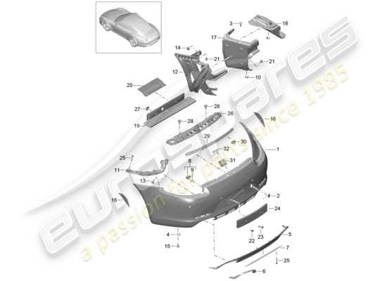 a part diagram from the Porsche 991 (2012) parts catalogue