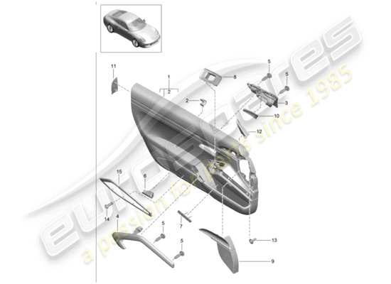 a part diagram from the Porsche 991 (2012) parts catalogue