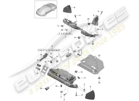 a part diagram from the Porsche 991 (2012) parts catalogue