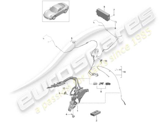 a part diagram from the Porsche 991 (2012) parts catalogue