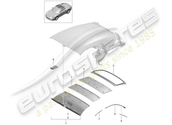 a part diagram from the Porsche 991 parts catalogue