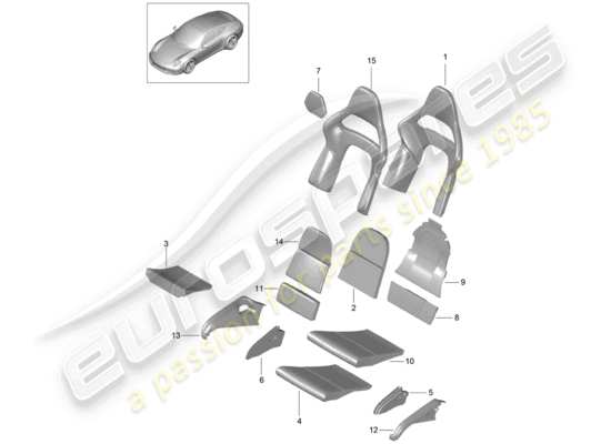 a part diagram from the Porsche 991 parts catalogue