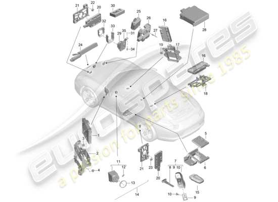 a part diagram from the Porsche 991 parts catalogue