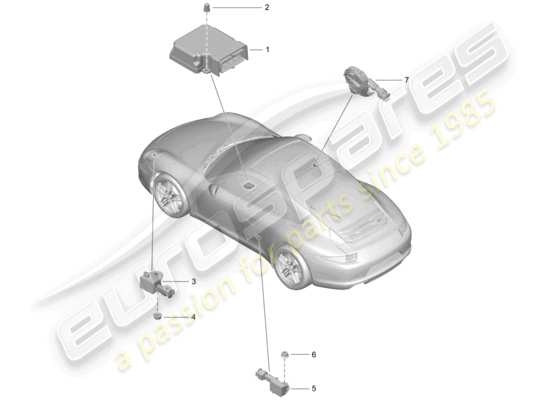 a part diagram from the Porsche 991 parts catalogue