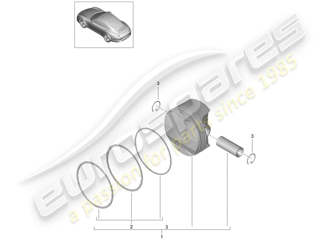 Porsche 991 (2013) PISTON Part Diagram