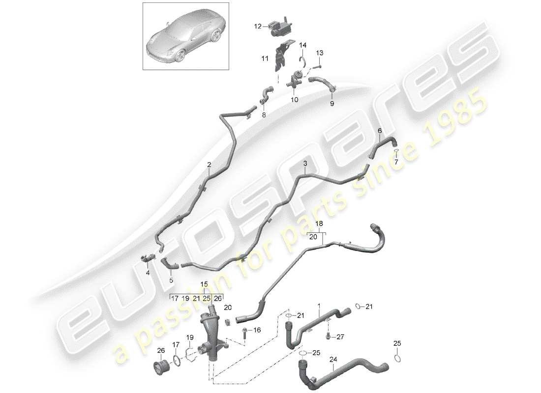 Porsche 991 (2013) CONNECTION Part Diagram