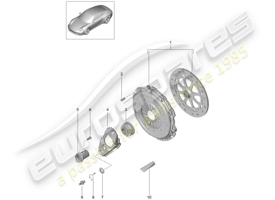 Porsche 991 (2013) clutch Part Diagram