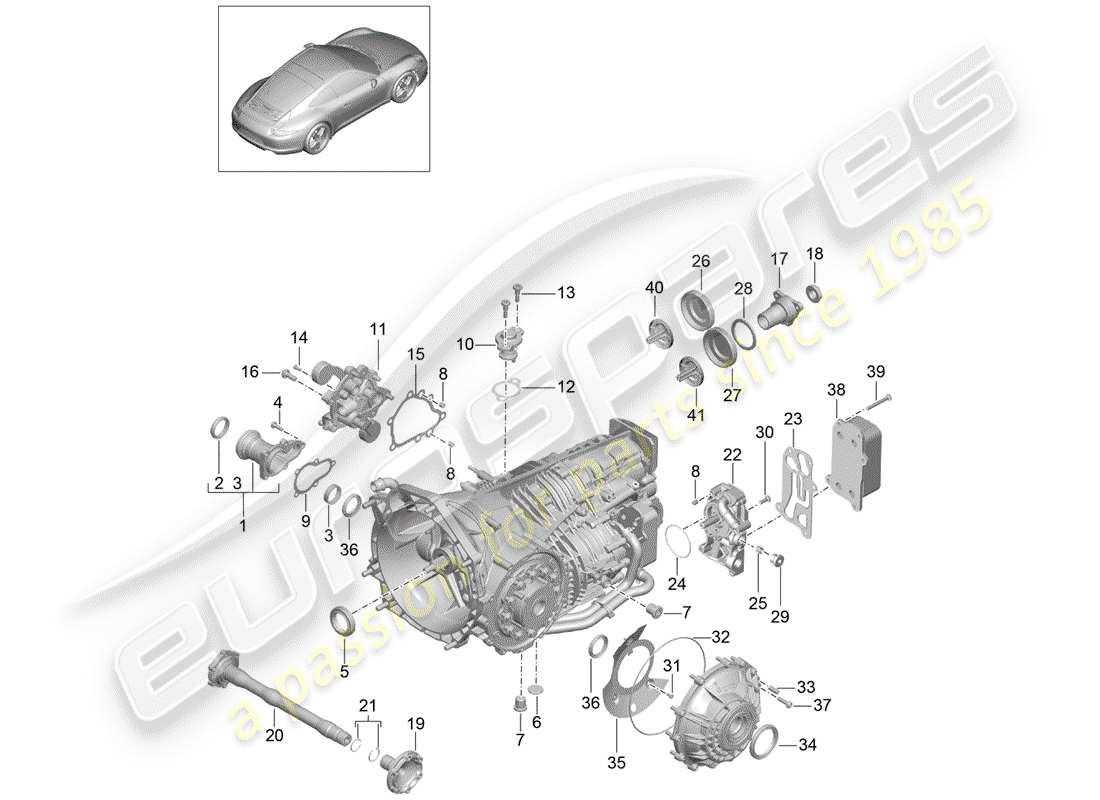 Porsche 991 (2013) MANUAL GEARBOX Part Diagram