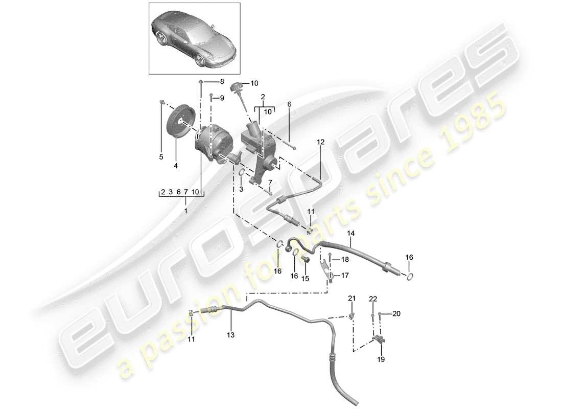 Porsche 991 (2013) lines Part Diagram