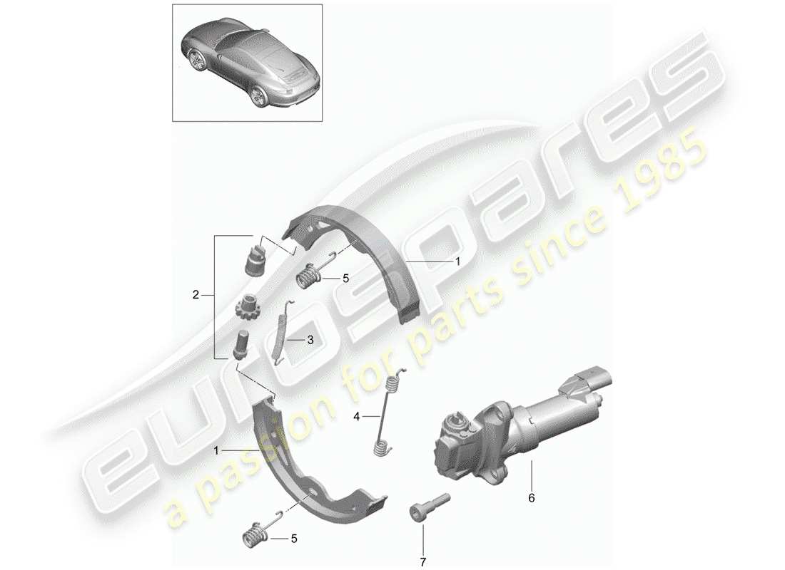 Porsche 991 (2013) PARKING BRAKE Part Diagram