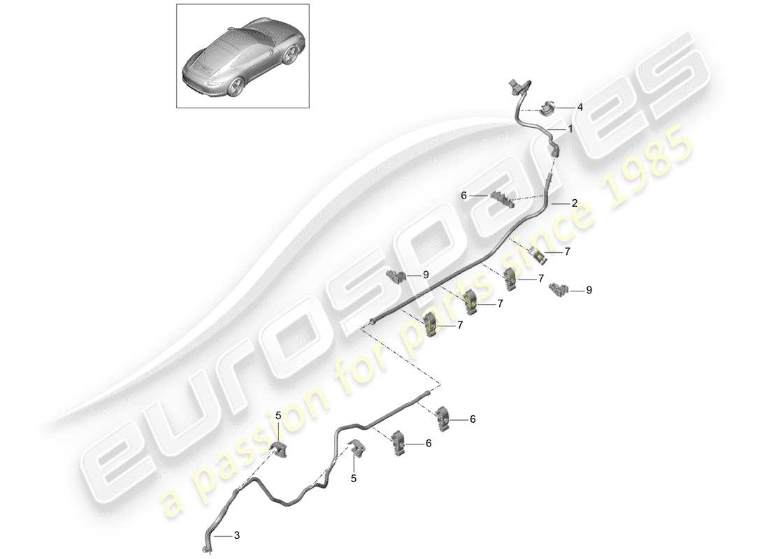 Porsche 991 (2013) VACUUM LINE Part Diagram