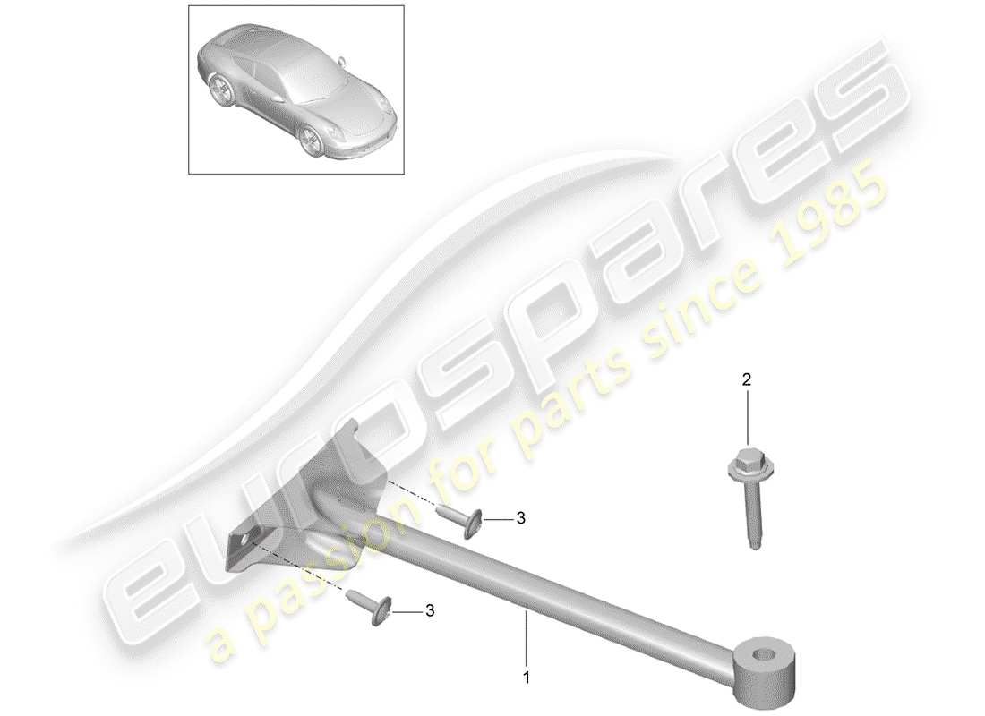 Porsche 991 (2013) dome strut Part Diagram