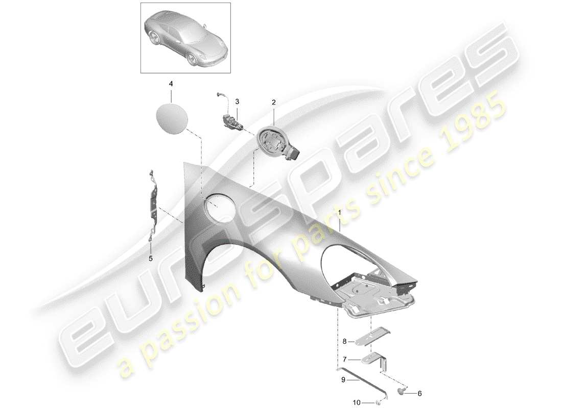 Porsche 991 (2013) FENDER Part Diagram