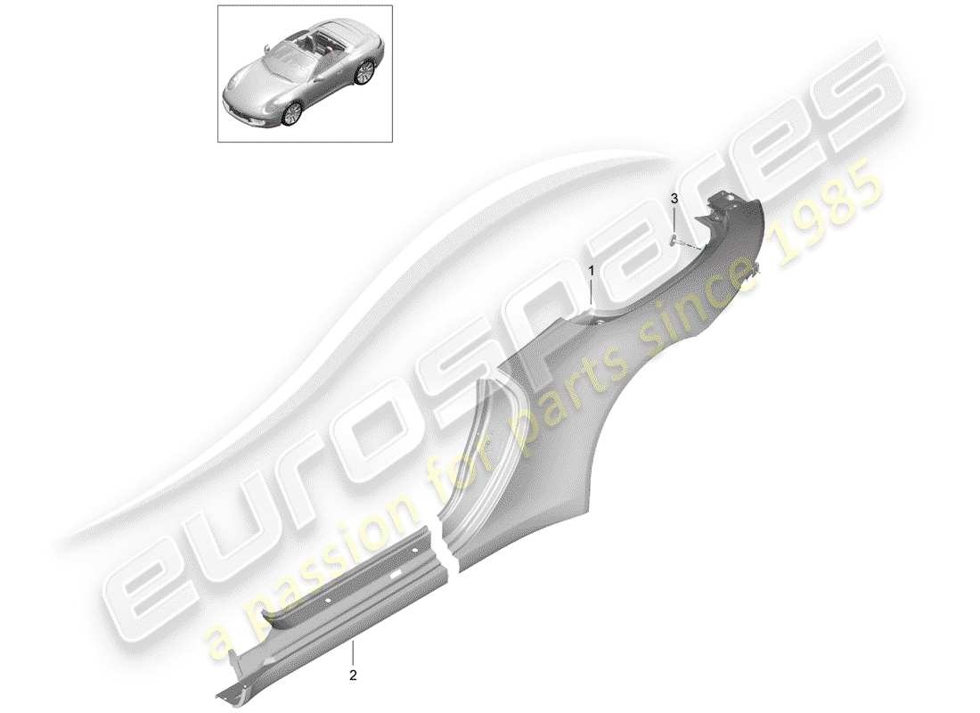 Porsche 991 (2013) SIDE PANEL Part Diagram